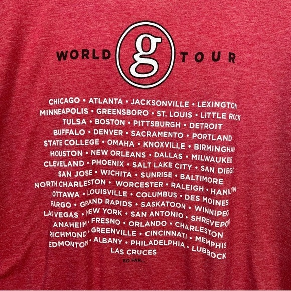Garth Brooks So Far World Tour T Shirt Mens XXL Red Short Sleeve Tultex - Picture 8 of 8